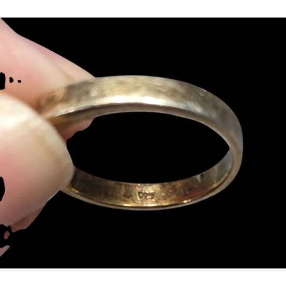 Minimalist Gold Tone Over Sterling Silver Single Cubic Zirconia Ring - Picture 6 of 12